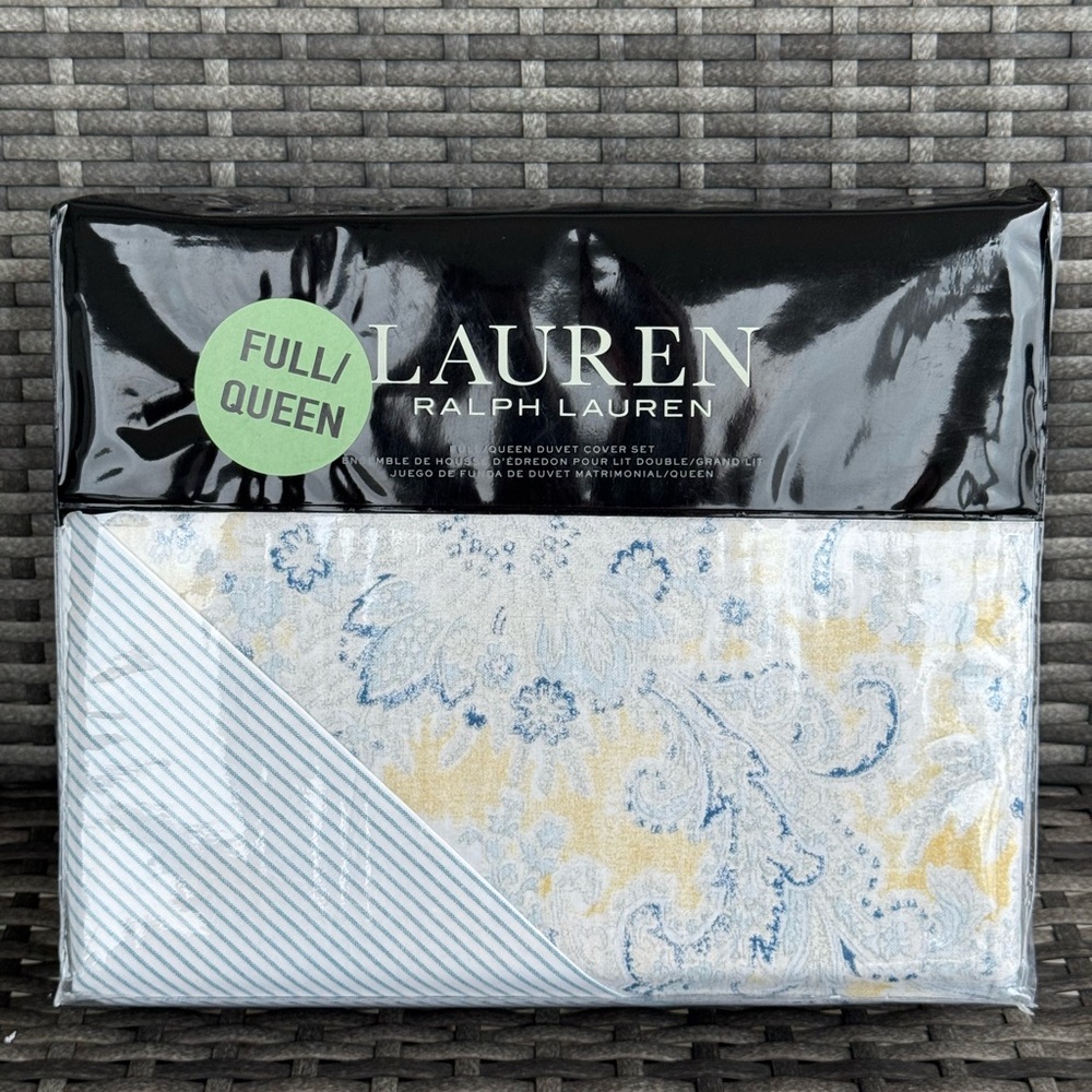 Lauren Ralph Lauren Marisa Full/Queen Duvet Cover Set 3-Piece 100% Cotton Blue